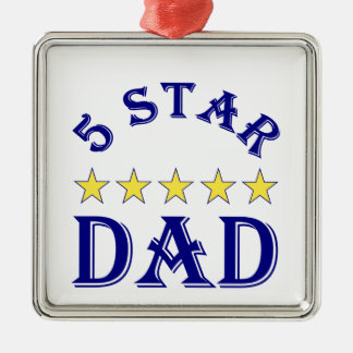Ornamento De Metal Pai Cinco Estrelas