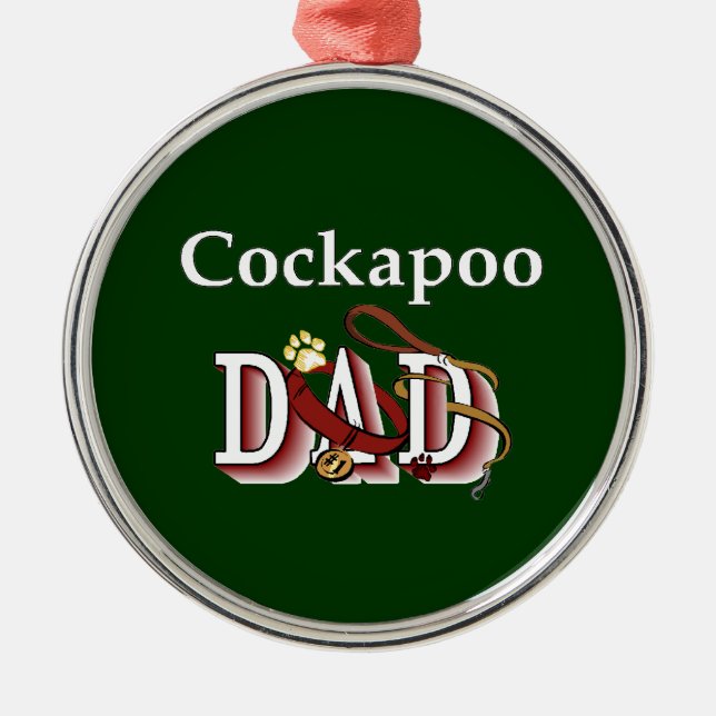Ornamento De Metal Pai Cockapoo (Frente)