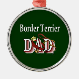 Ornamento De Metal Pai de Borda Terrier