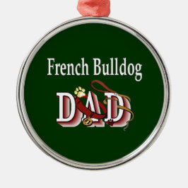 Ornamento De Metal Pai de Buldogue Francês