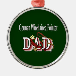 Ornamento De Metal Pai de Ponteiro Wirehaired Alemão