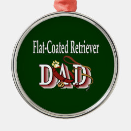 Ornamento De Metal Pai de Retriever Revestido Plano