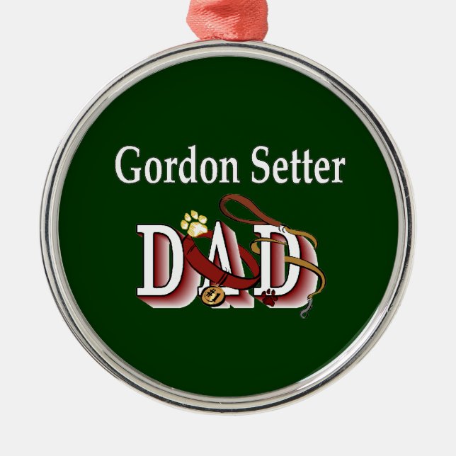 Ornamento De Metal Pai Gordon Setter (Frente)