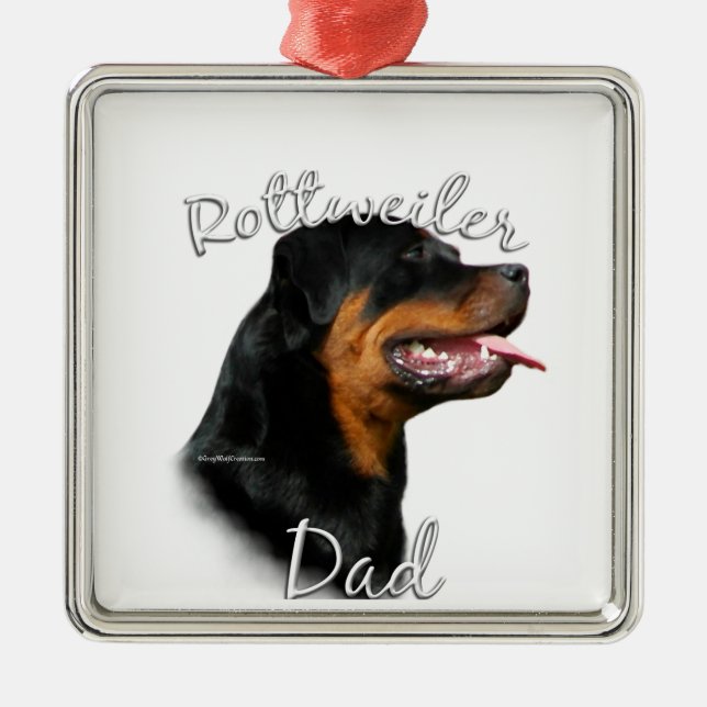 Ornamento De Metal Pai Rottweiler 2 (Frente)