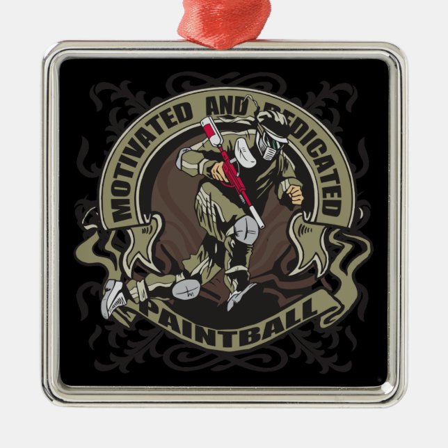 Ornamento De Metal Paintball motivado (Frente)