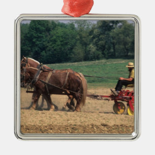 Ornamento De Metal País Amish pessoas simples na agricultura com