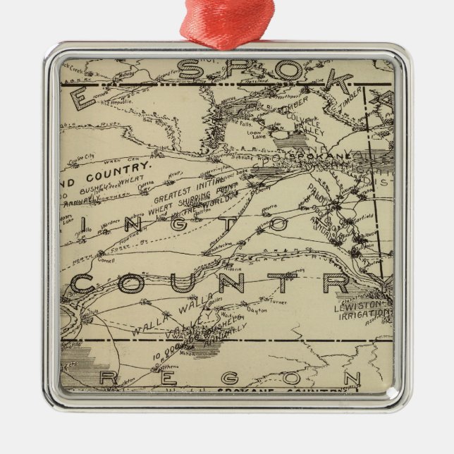 Ornamento De Metal País Spokane (Frente)