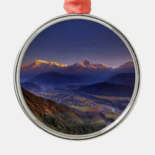 Ornamento De Metal Paisagem da vista: HIMALAYA POKHARA NEPAL