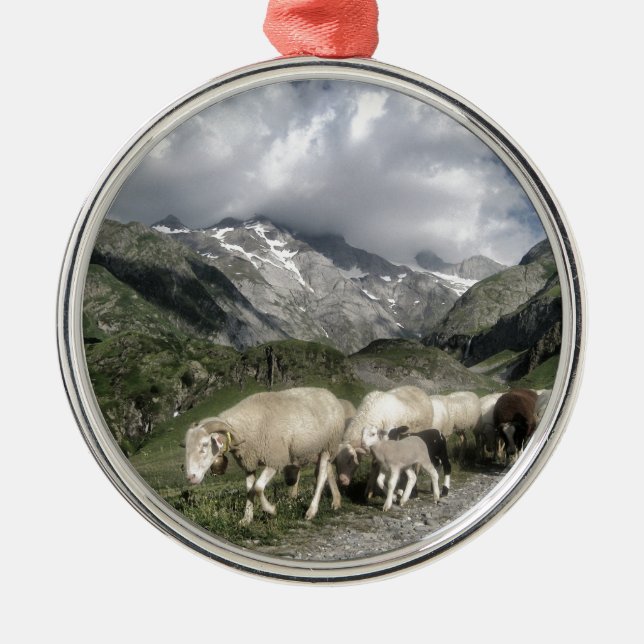 Ornamento De Metal paisagem de pirenéus (Frente)