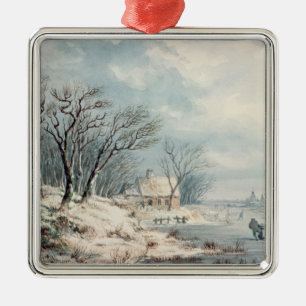 Ornamento De Metal Paisagem: Inverno