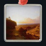 Ornamento De Metal Paisagem romântica, 1860<br><div class="desc">Paisagem romântica,  1860% pipe% pelo lugar da arte de Antal Ligeti |: National Gallery húngaro,  número de coleção húngaro da imagem do artista | de Budapest,  Hungria |: BAL47799</div>