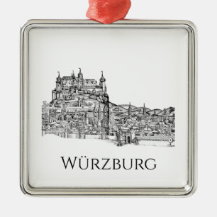 Ornamento De Metal Paisagem Urbana de Würzburg Baviera Arte Minimalis
