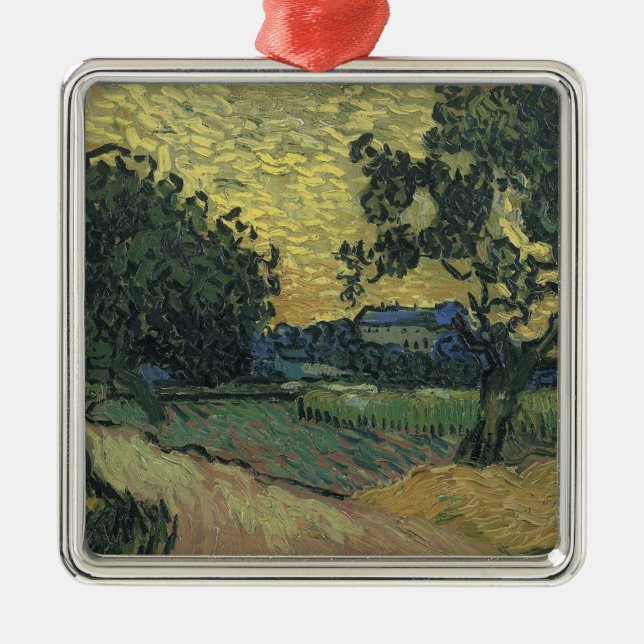 Ornamento De Metal Paisagem Van Gogh em Twilight (Frente)