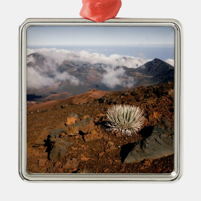 Ornamento De Metal Palavra-de-prata sobre a cratera de Haleakala, per (Frente)