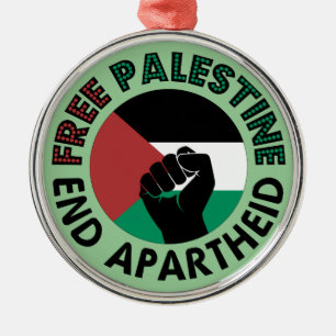 Ornamento De Metal Palestina Livre Termina Apartheid Bandeira Palesti