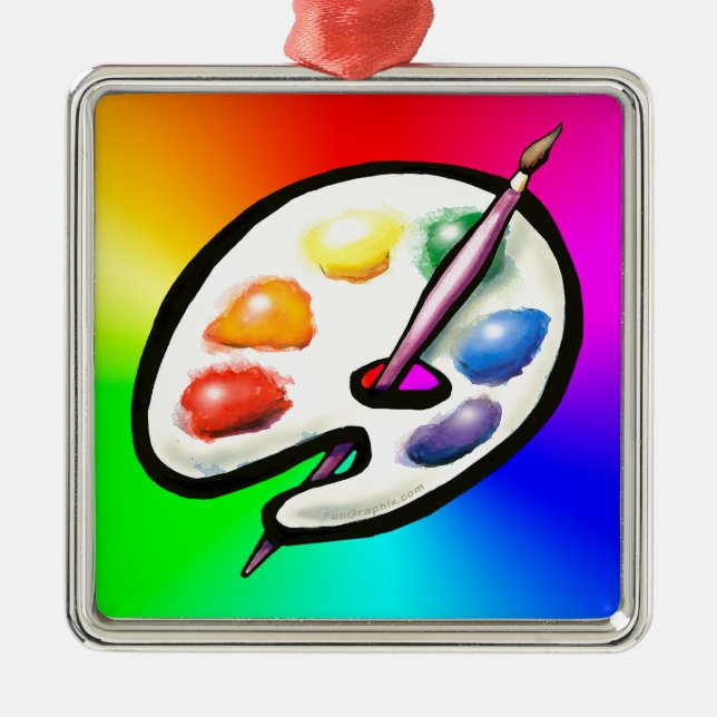 Ornamento De Metal Paleta de artistas (Frente)