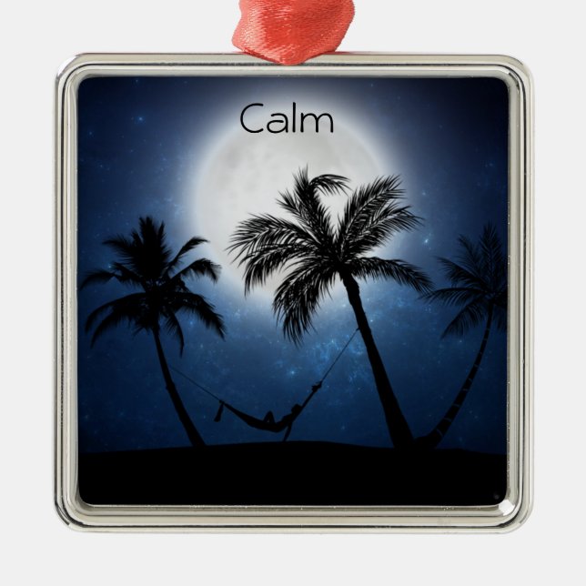 Ornamento De Metal Palmeiras à luz do luar (Frente)