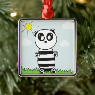 Ornamento De Metal Panda Kids