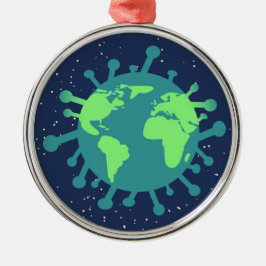Ornamento De Metal Pandemia Global (Partícula Vírus) (Infecção Viral)