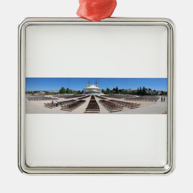 Ornamento De Metal panorama de Medjugorje (Frente)