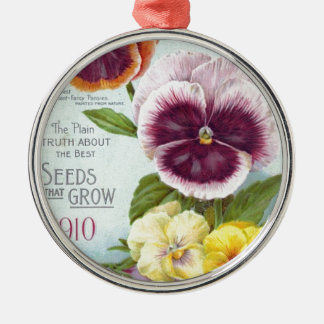 Ornamento De Metal Pansies do vintage