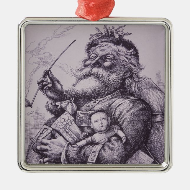 Ornamento De Metal Papai Noel (Frente)