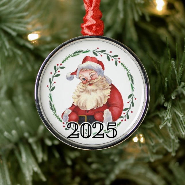 Ornamento De Metal Papai Noel 2025 (Árvore)