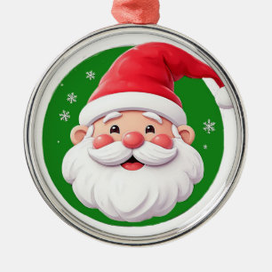 Ornamento De Metal Papai Noel Alegre Com Natal Nevado