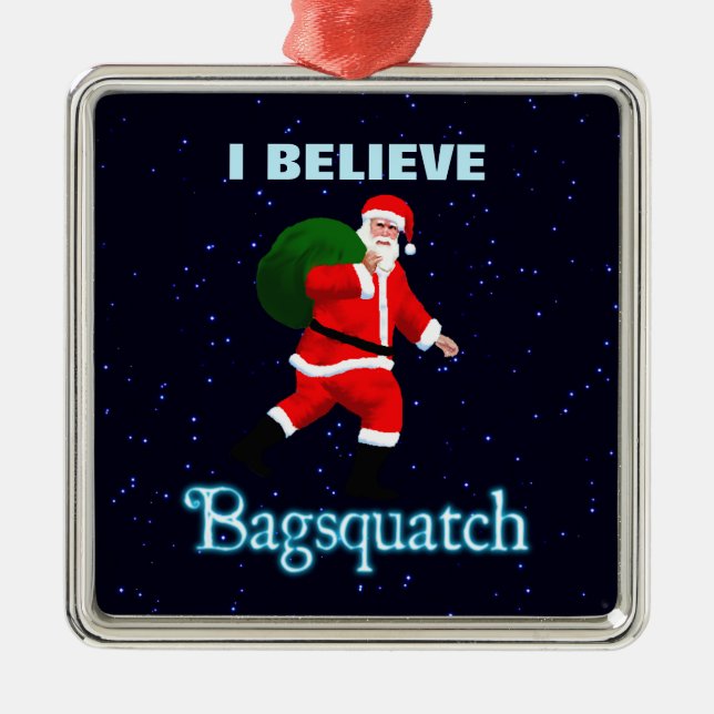 Ornamento De Metal Papai Noel - Bagsquatch (Frente)