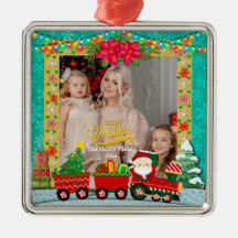 Papai Noel de Trem com Presentes e Árvore de Natal