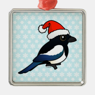 Ornamento De Metal Papai noel do Magpie