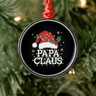 Ornamento De Metal Papai Noel Luzes de Natal Família de Pijama Combin