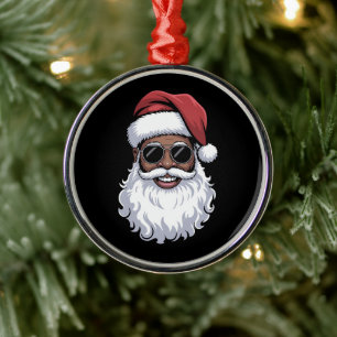 Ornamento De Metal Papai Noel Preto Xmas Papai Noel Afro Americano Ne