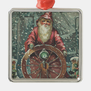 Ornamento De Metal Papais noeis Enviam Neve