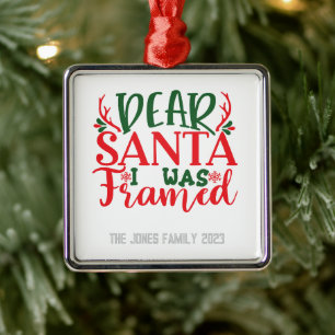 Ornamento De Metal Papais noeis que eu fui enquadrado - Personalizar 