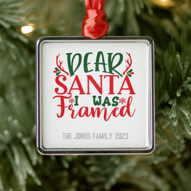 Ornamento De Metal Papais noeis que eu fui enquadrado - Personalizar  (Árvore)