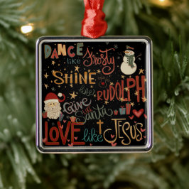Ornamento De Metal Papais noeis Rudolph Jesus Natal Inspirador