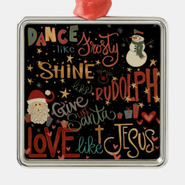 Ornamento De Metal Papais noeis Rudolph Jesus Natal Inspirador