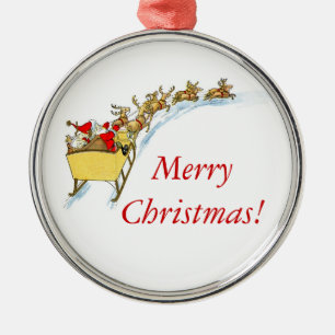 Ornamento De Metal Papais noeis Sleigh Ride