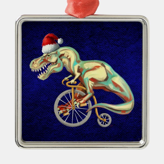 Ornamento De Metal Papais noeis Tyrannosaurus Rex (Frente)