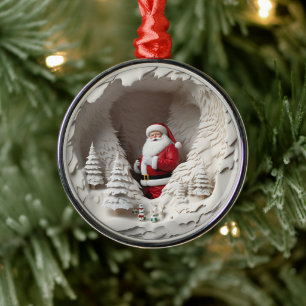 Ornamento De Metal Papais noeis Wonderland