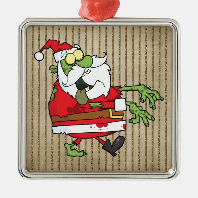 Ornamento De Metal Papais noeis Zombie (Frente)