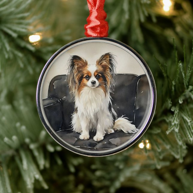 Ornamento De Metal Papillion Acrylic Photo Tile (Árvore)