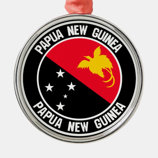Ornamento De Metal Papua Nova Guiné - Arredondada Emblem (Frente)