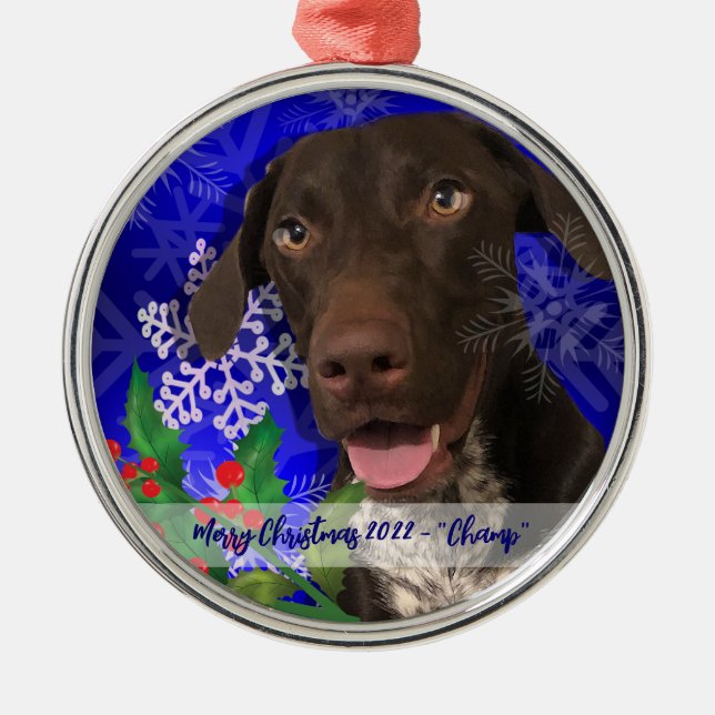 ornamento de metal para cães Enfeites de natal Wei (Frente)