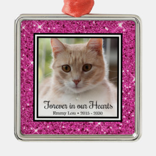 Ornamento De Metal Para Sempre em Nossos Corações Gato