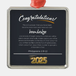 Ornamento De Metal Parabéns 2025 Philippians 1:9-11 Christian