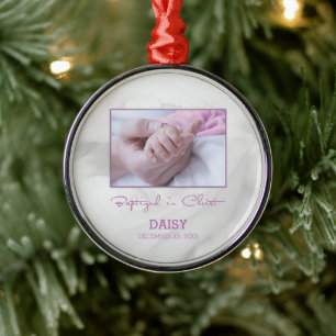 Ornamento De Metal Parabéns de batismo para bebês personalizados