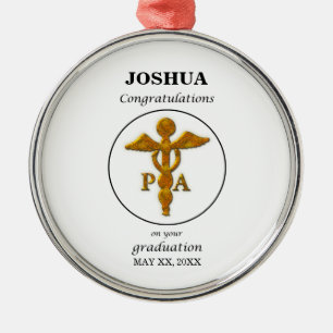 Ornamento De Metal Parabéns de Graduação Assistente Médico