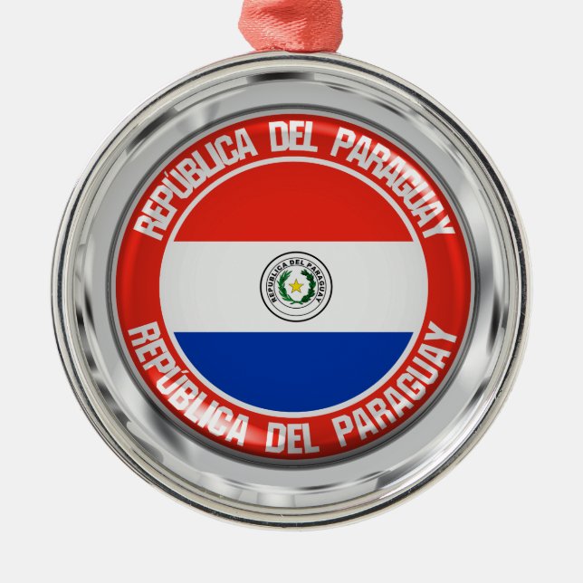 Ornamento De Metal Paraguai Round Emblem (Frente)